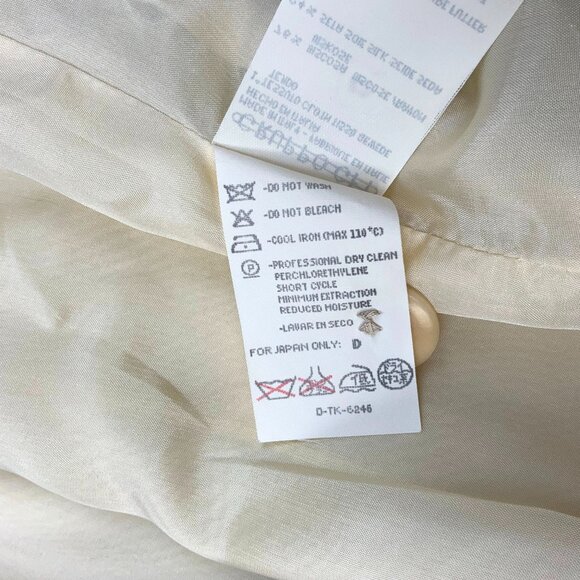 Vintage Giorgio Armani 100% Silk Stripe Blazer Jacket Buttery Yellow Sz 14 - Picture 15 of 16